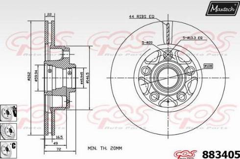 Maxtech 883405.6980 - Тормозной диск autosila-amz.com