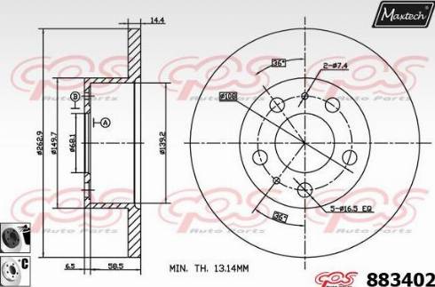 Maxtech 883402.6060 - Тормозной диск autosila-amz.com