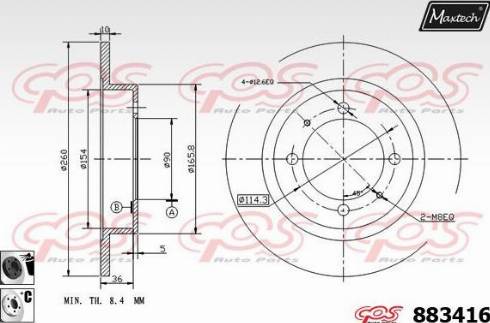 Maxtech 883416.6060 - Тормозной диск autosila-amz.com