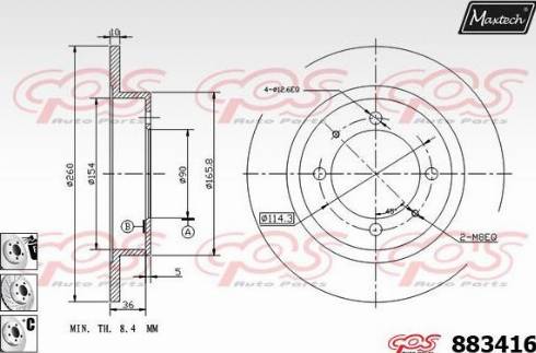 Maxtech 883416.6880 - Тормозной диск autosila-amz.com