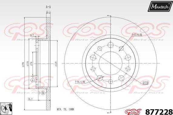 Maxtech 883416 - Тормозной диск autosila-amz.com