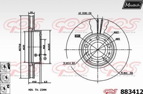 Maxtech 883412.6980 - Тормозной диск autosila-amz.com