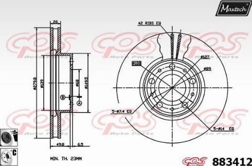 Maxtech 883412.6060 - Тормозной диск autosila-amz.com