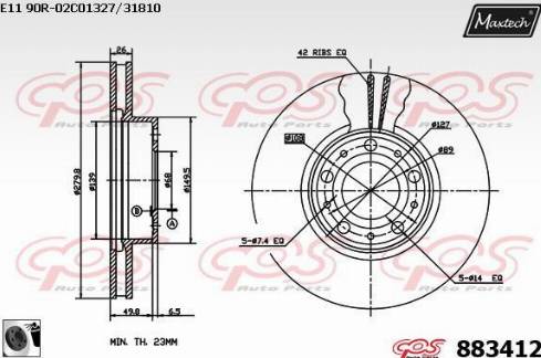 Maxtech 883412.0060 - Тормозной диск autosila-amz.com