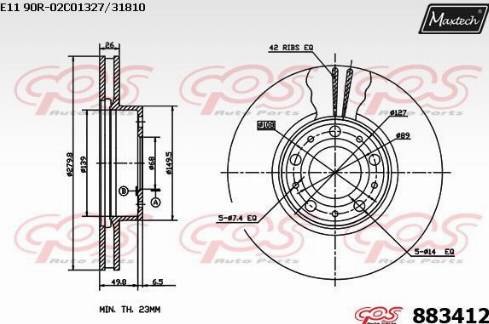 Maxtech 883412.0000 - Тормозной диск autosila-amz.com