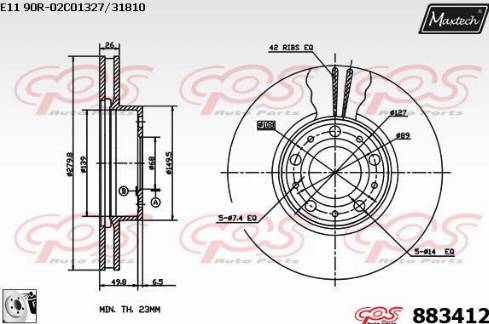 Maxtech 883412.0080 - Тормозной диск autosila-amz.com