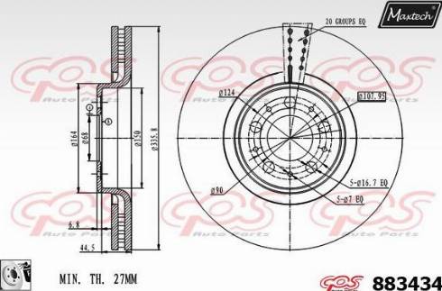 Maxtech 883434.0080 - Тормозной диск autosila-amz.com