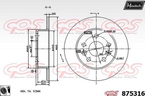 Maxtech 883433 - Тормозной диск autosila-amz.com