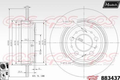 Maxtech 883437.6060 - Тормозной диск autosila-amz.com