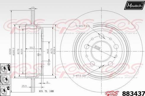 Maxtech 883437.6880 - Тормозной диск autosila-amz.com