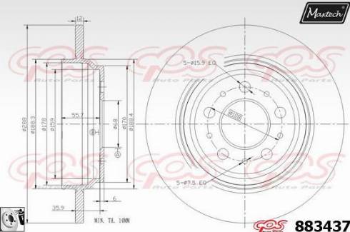 Maxtech 883437.0080 - Тормозной диск autosila-amz.com