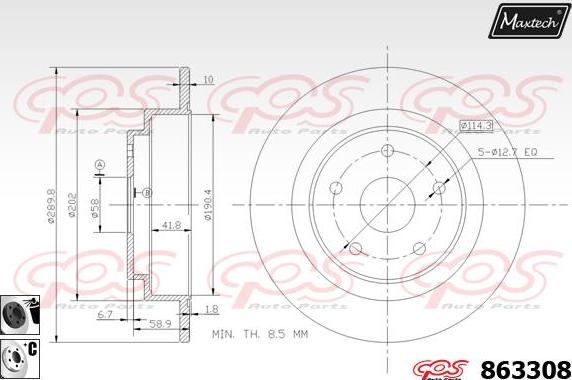 Maxtech 883437 - Тормозной диск autosila-amz.com