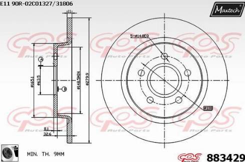 Maxtech 883429.0060 - Тормозной диск autosila-amz.com