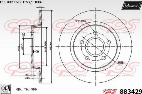 Maxtech 883429.0080 - Тормозной диск autosila-amz.com