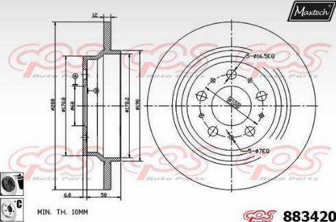 Maxtech 883420.6060 - Тормозной диск autosila-amz.com