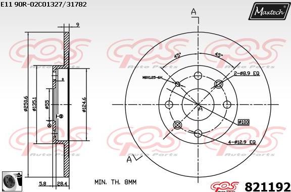 Maxtech 883420 - Тормозной диск autosila-amz.com