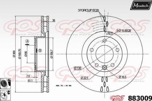 Maxtech 883009.6060 - Тормозной диск autosila-amz.com