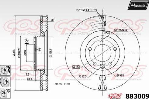 Maxtech 883009.6880 - Тормозной диск autosila-amz.com