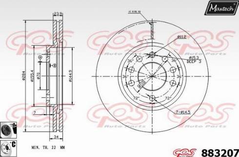 Maxtech 883207.6060 - Тормозной диск autosila-amz.com