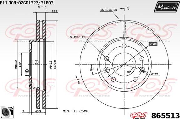 Maxtech 883207 - Тормозной диск autosila-amz.com