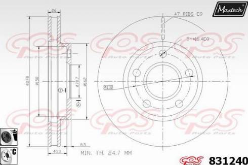 Maxtech 831240.6060 - Тормозной диск autosila-amz.com