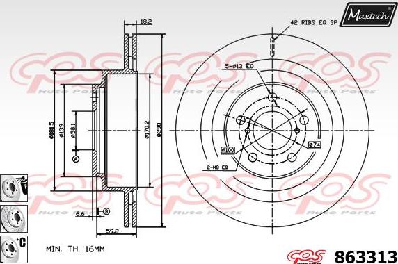 Maxtech 831214 - Тормозной диск autosila-amz.com