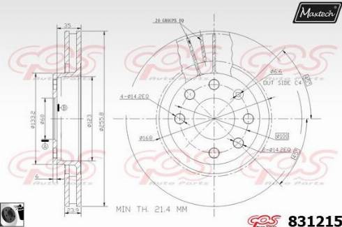 Maxtech 831215.0060 - Тормозной диск autosila-amz.com