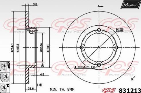 Maxtech 831213.6880 - Тормозной диск autosila-amz.com