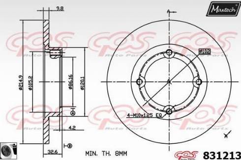 Maxtech 831213.0060 - Тормозной диск autosila-amz.com