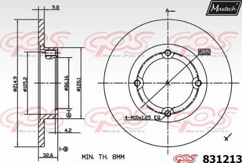 Maxtech 831213.0000 - Тормозной диск autosila-amz.com