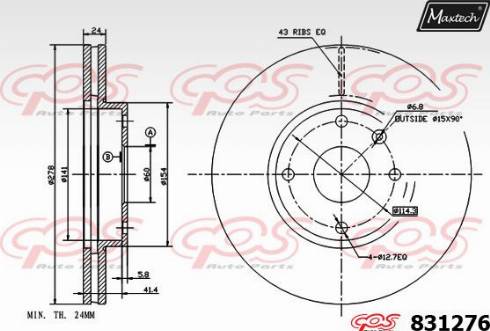 Maxtech 831276.0000 - Тормозной диск autosila-amz.com