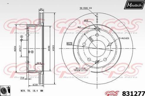 Maxtech 831277.0060 - Тормозной диск autosila-amz.com