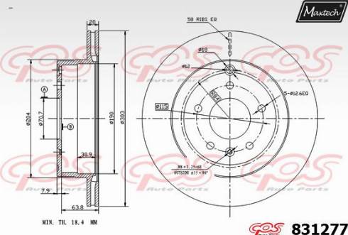 Maxtech 831277.0000 - Тормозной диск autosila-amz.com