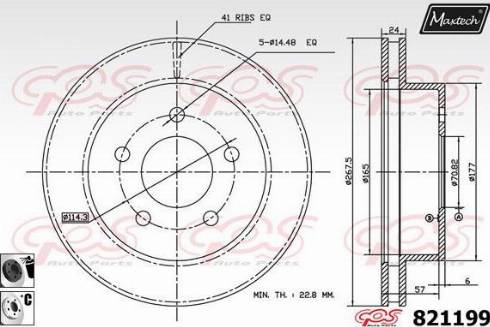 Maxtech 821199.6060 - Тормозной диск autosila-amz.com