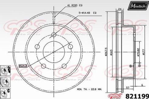 Maxtech 821199.B980 - Тормозной диск autosila-amz.com