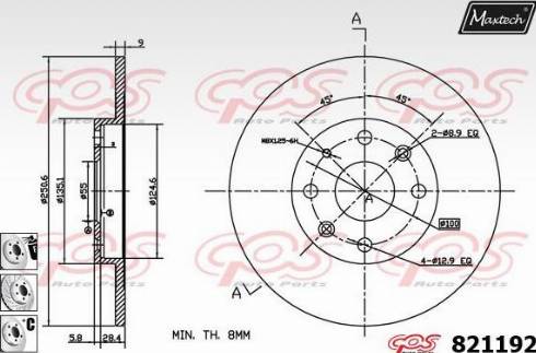 Maxtech 821192.6980 - Тормозной диск autosila-amz.com