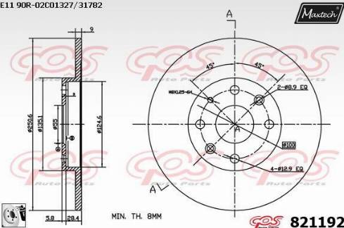 Maxtech 821192.0080 - Тормозной диск autosila-amz.com