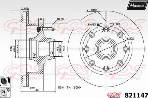 Maxtech 821147.6060 - Тормозной диск autosila-amz.com