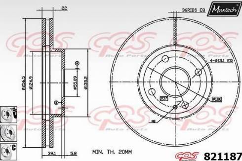 Maxtech 821187.6880 - Тормозной диск autosila-amz.com