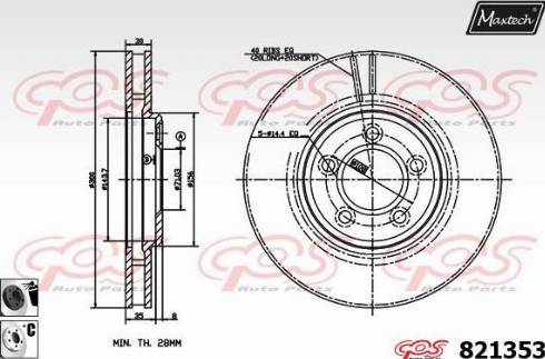 Maxtech 821353.6060 - Тормозной диск autosila-amz.com