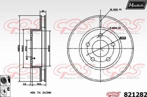 Maxtech 821282.6060 - Тормозной диск autosila-amz.com