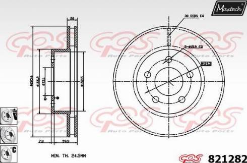 Maxtech 821282.6880 - Тормозной диск autosila-amz.com