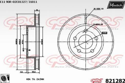 Maxtech 821282.0060 - Тормозной диск autosila-amz.com