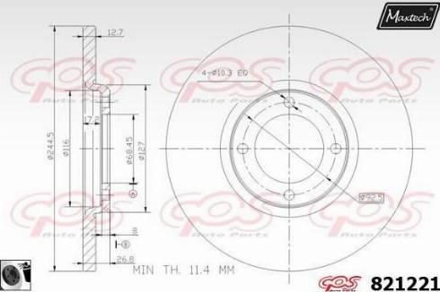 Maxtech 821221.0060 - Тормозной диск autosila-amz.com