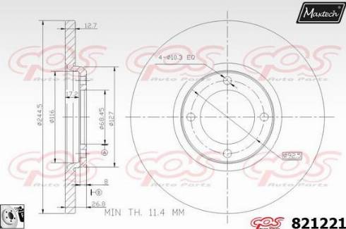 Maxtech 821221.0080 - Тормозной диск autosila-amz.com