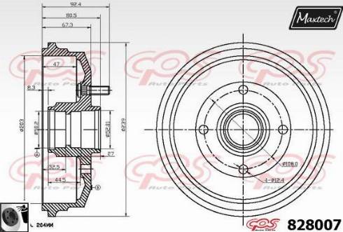 Maxtech 828007.0060 - Тормозной барабан autosila-amz.com