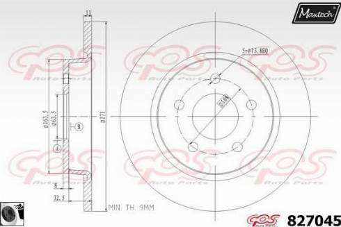 Maxtech 827045.0060 - Тормозной диск autosila-amz.com