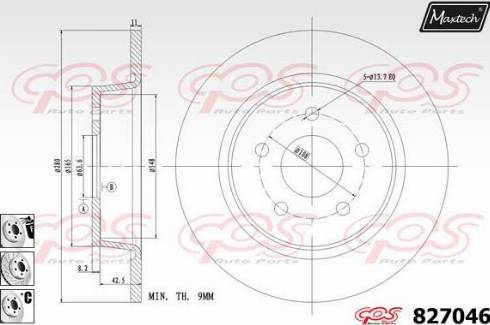 Maxtech 827046.6980 - Тормозной диск autosila-amz.com