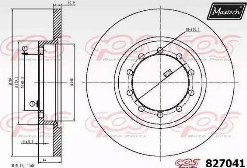 Maxtech 827041.0000 - Тормозной диск autosila-amz.com