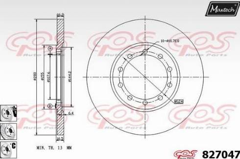 Maxtech 827047.6880 - Тормозной диск autosila-amz.com